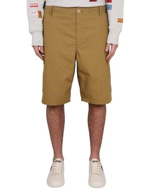 KENZO Cargo Logo Shorts - Natural