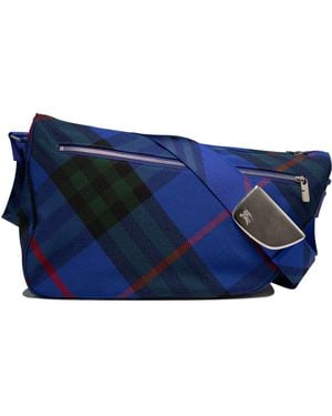 Burberry "Shield Messanger" Crossbody Bag - Blue