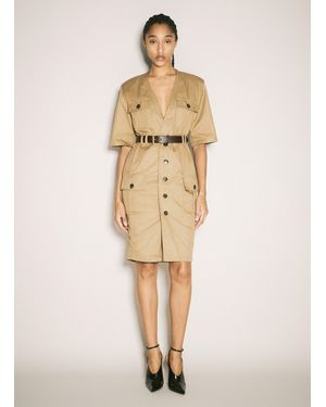 Saint Laurent Utility Shirt Dress - Natural