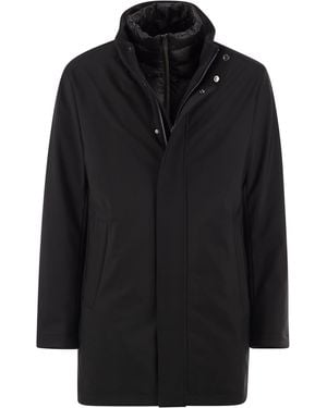 Montecore Stretch Technical Fabric Jacket With Detachable Inner Bib - Black