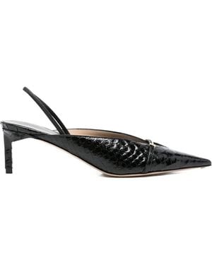 Tom Ford Semi Shiny Printed Python Bc Slingback - White