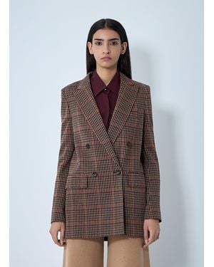 Max Mara Check Double-Breasted Blazer - Brown