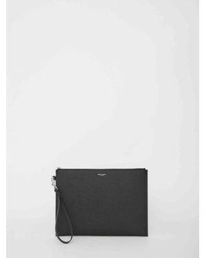Saint Laurent Leather Tablet Holder - White