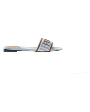 Fendi Shoes Slippers - White