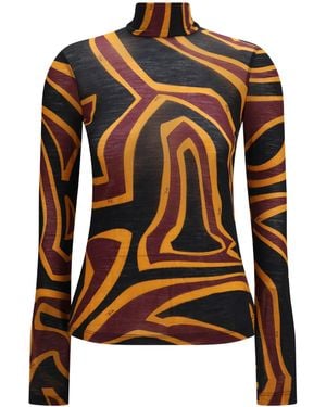 PUCCI Fiammato Wool Jersey Top - Black