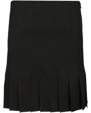 Marni Pleated Wool Mini Skirt - Black