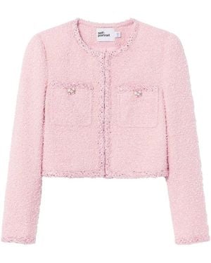 Self-Portrait Boucle Jacket - Pink