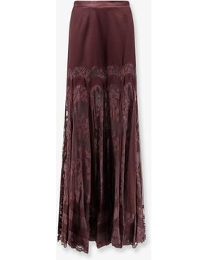 Zimmermann Valiant Silk And Lace Blend Long Skirt - Purple