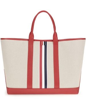 Thom Browne Canvas Tote Bag - White