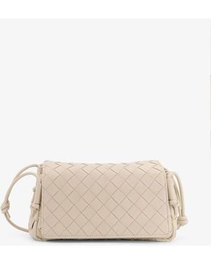Bottega Veneta Notturno Pouch With Shoulder Strap - Natural