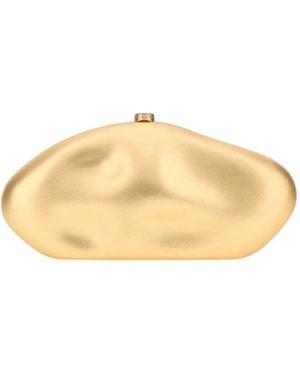 Cult Gaia Nappa Leather Caldera Clutch - Natural