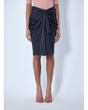 Chloé Chloé Draped Knot Detail Skirt - Blue