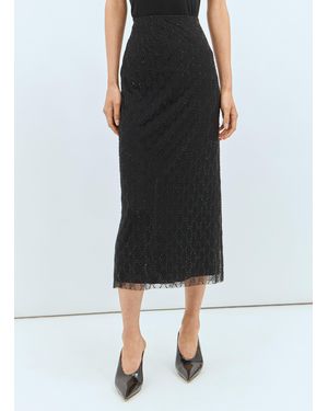 Gucci Tulle Midi Skirt - Black