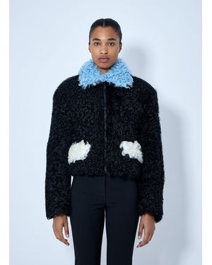 Marni Curly Shearling Jacket - Blue