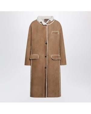 Prada Single-Breasted Coats - Brown