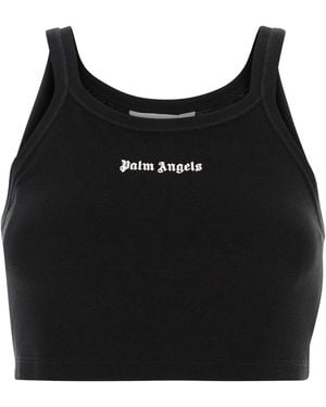 Palm Angels Sleeveless Tops - Black