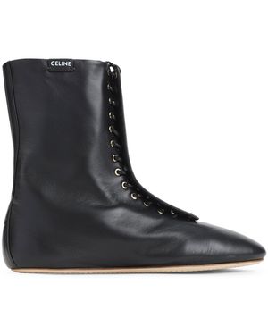 Celine Lace-Up Boot - Black