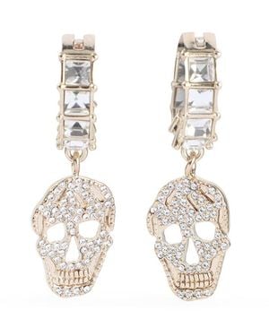 McQueen Pavè Skull Earrings - White
