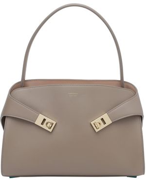 Ferragamo Medium Hug Soft Shoulder Bag - Gray