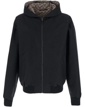 Gucci Jacket With Tone-On-Tone Logo And Reversible Design - Blue