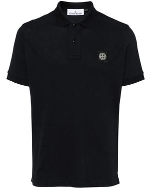Stone Island Slim Fit Cotton Piqué Polo Shirt - Black