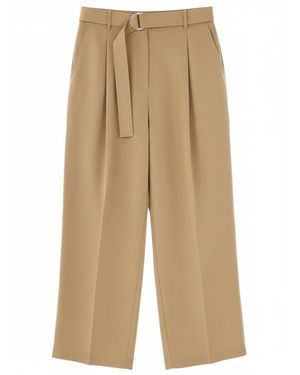 Paul Smith Belted Pants Lyocell Linen - Natural
