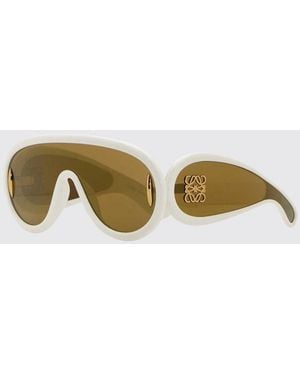 Loewe Bicolor Acetate Mask Sunglasses With Anagram Monogram - White