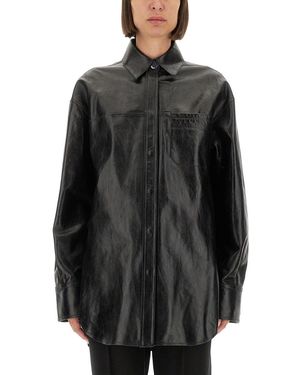 Sportmax Leather Borel Shirt - Black