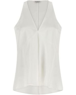 Brunello Cucinelli Top Twill Fluid - White