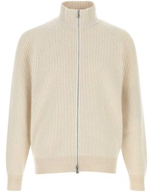 Brunello Cucinelli Ivory Cashmere Cardigan - White