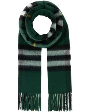 Burberry Embroidered Cashmere Scarf - Green