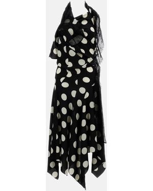 Junya Watanabe Polka Dot Midi Dress - White