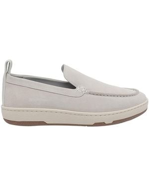 Lanvin Crusier Suede Slip On Loafers - White