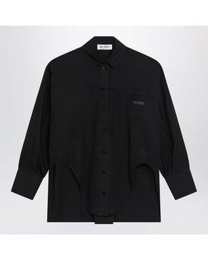 The Attico Cotton Shirt With Logo - Black