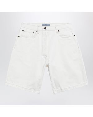 Prada Old Denim Bermuda Shorts - White