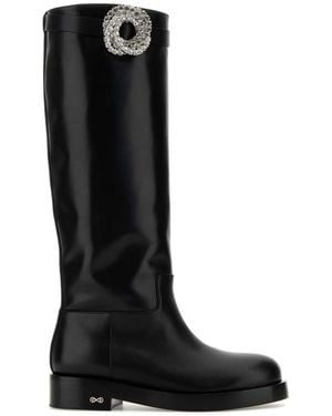 Mach & Mach Mach&Mach Leather Galaxy Riding Boots - Black