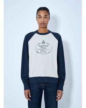 Prada Cotton Crew-Neck Sweatshirt - Blue