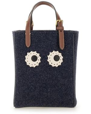 Anya Hindmarch Mini Eyes Tote Bag - Blue