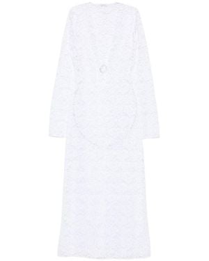 Oséree Long Lace Dress - White
