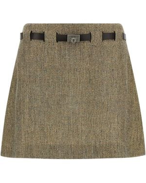 Ferragamo Gancini Belt Skirt - Green
