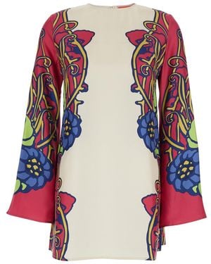 La DoubleJ 'Mini Supreme' Dress With Round Neck And Floral Print - Red