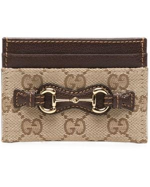 Gucci Horsebit Card Case - Brown