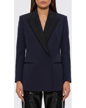 Bottega Veneta Merino Wool Double Breasted Blazer - Blue