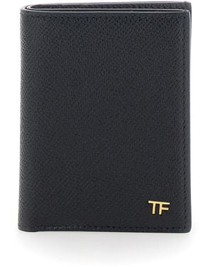 Tom Ford Cardholder With Logo Plate On The Front - Black