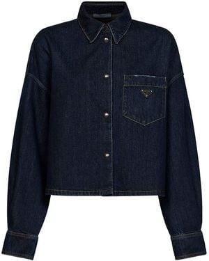 Prada Abbigliamento Cotton Denim Shirt - Blue