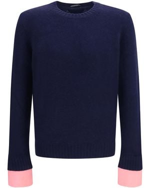 Prada Shetland Wool Crewneck Sweater - Blue