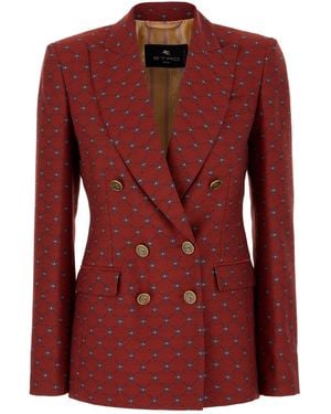 Etro Clothing Blazers & Gilets - Red