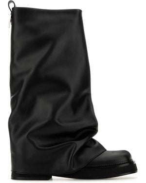 The Attico Leather Ankle Boots 'Robin' - Black