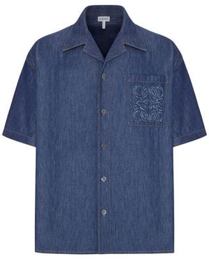 Loewe Lightweight Cotton Chambray Shirt - Blue