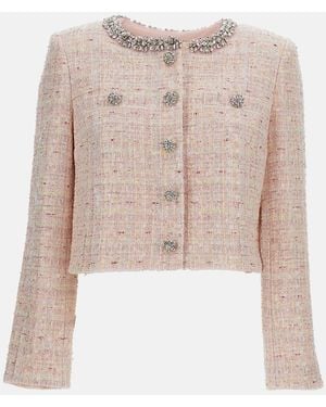 Self-Portrait Sequin Boucle Jacket - Natural